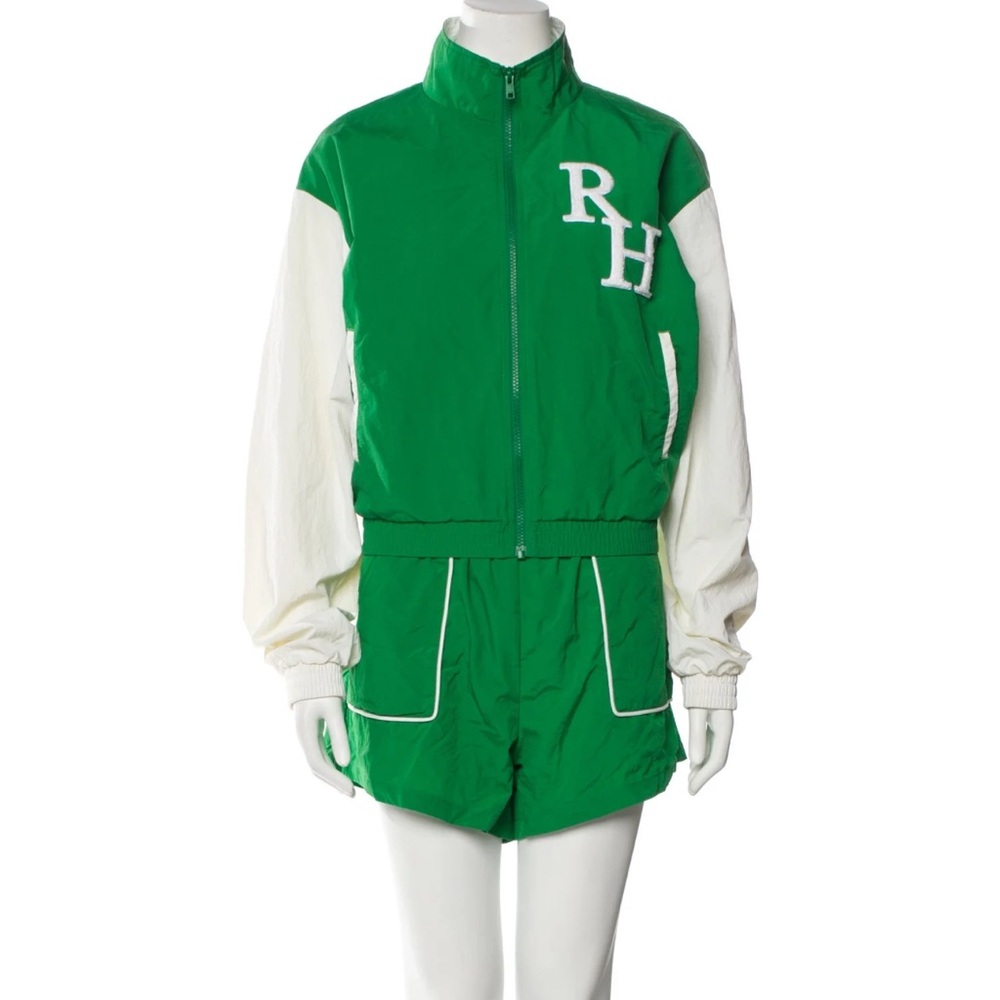 Set Recreational Habits Green and White Jacket with shorts selling as set